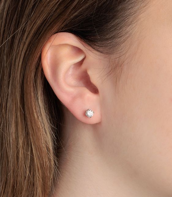 0.70ct Brilliant cut Diamond Solitaire Platinum Stud Earrings