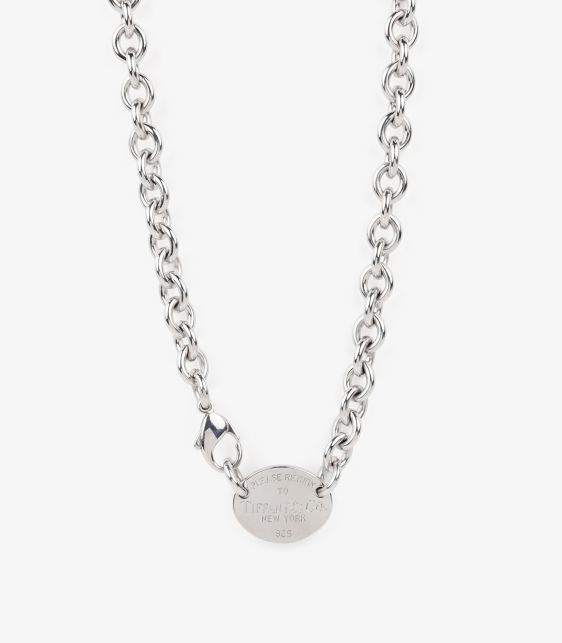 Tiffany & Co. Pre-Owned Silver Tag Charm Necklace J1645 at Xupes