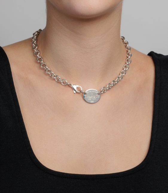 Sterling Silver Return to Tiffany Tag Charm Necklace