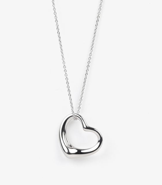 Tiffany & Co. Pre-Owned Silver 27mm Open Heart Pendant J1648 at Xupes