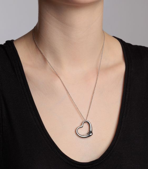 Sterling Silver 27mm Elsa Peretti Open Heart Pendant