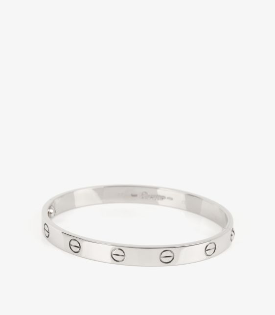 18ct White Gold Love Bangle