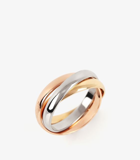18ct White Gold, 18ct Yellow Gold and 18ct Rose Gold Small Les Must de Cartier Small Ring