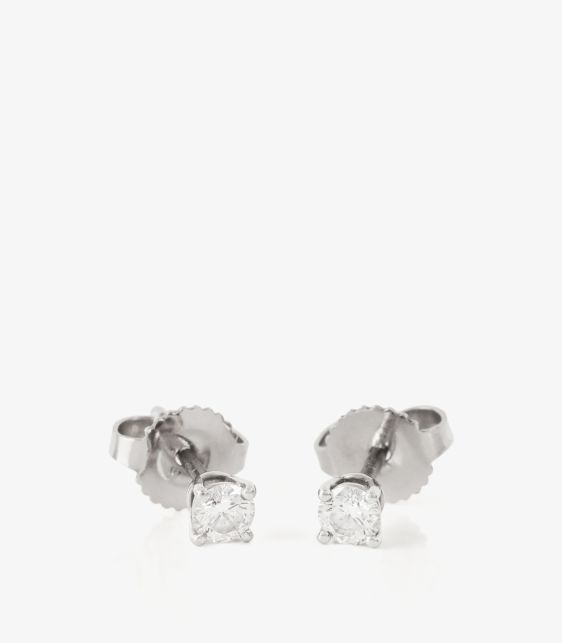 Brilliant Cut Diamond Platinum Solitaire Stud Earrings