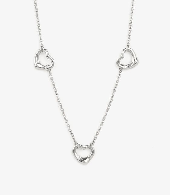 Sterling Silver Elsa Peretti 3 Heart Necklace