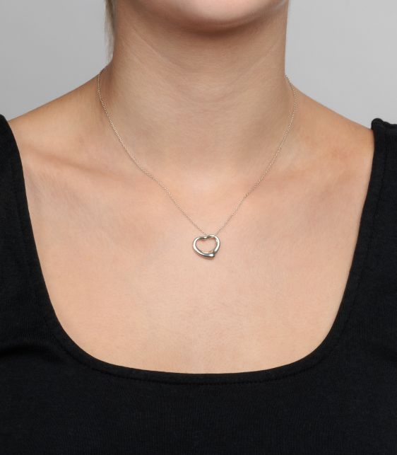 Sterling Silver 16mm Elsa Peretti Open Heart Pendant