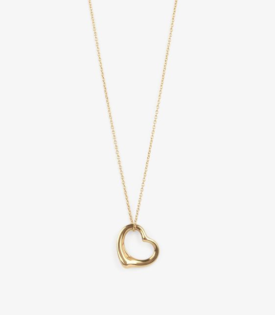 Tiffany & Co. Pre-Owned Yellow Gold Open Heart Pendant J1696 at Xupes