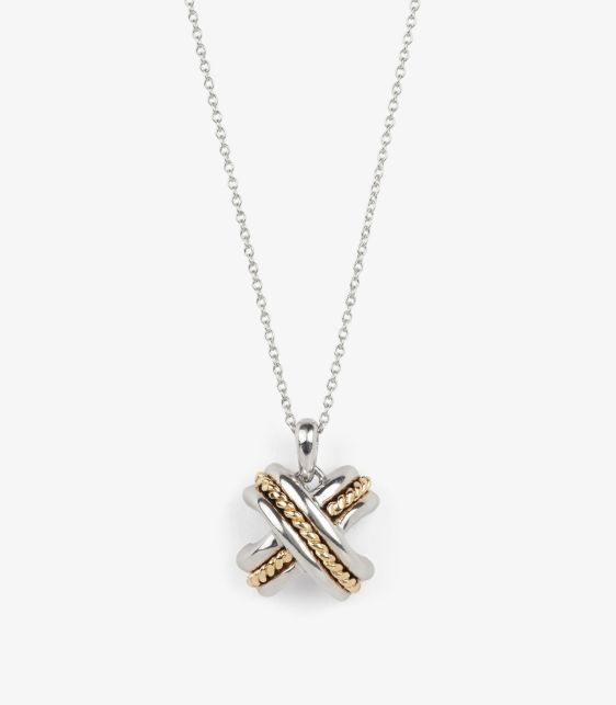 Signature X Vintage Sterling Silver and 18ct Yellow Gold Necklace