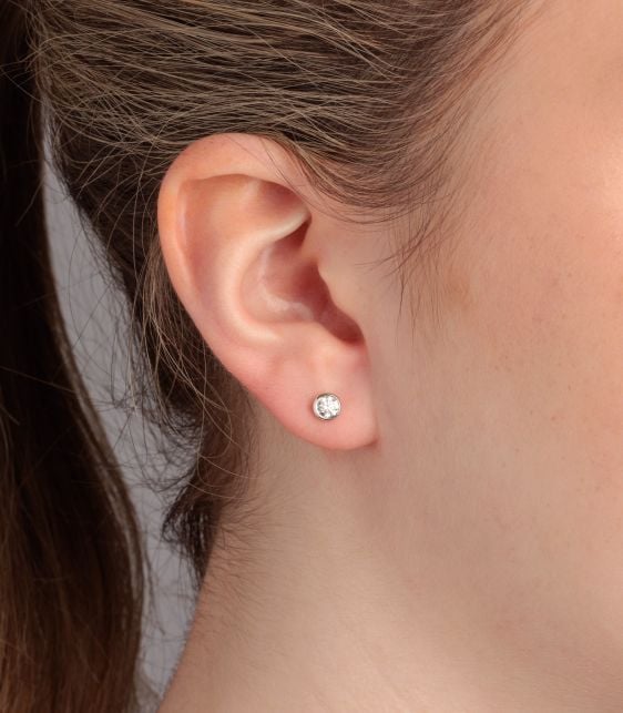 0.40ct Brilliant Cut Diamond by the Yard Platinum Stud Earrings