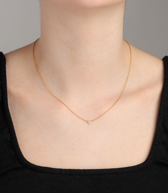 0.12ct Brilliant Cut Diamond 18ct Yellow Gold Diamonds by the Yard Pendant