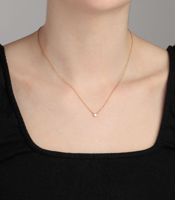 0.03ct Brilliant Cut Diamond 18ct Rose Gold Elsa Peretti Diamonds by the Yard Pendant