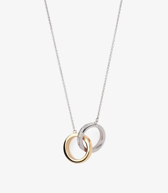 Sterling Silver 18ct Yellow Gold 1837 Interlinking Necklace