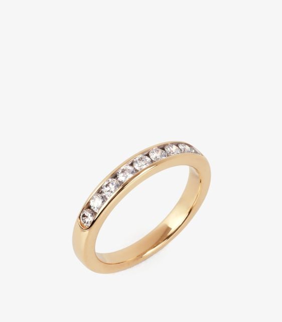 Brilliant Cut Diamond 18ct Yellow Gold 3mm Half Eternity Ring