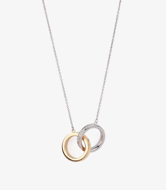 Sterling Silver 18ct Yellow Gold 1837 Interlinking Necklace