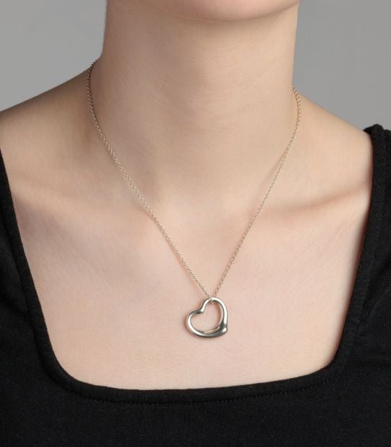 Sterling Silver 22mm Elsa Peretti Open Heart Pendant