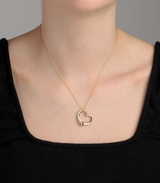 18ct Yellow Gold 22mm Elsa Peretti Open Heart Pendant