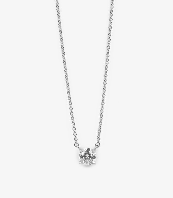 Tiffany & Co. 0.62ct Brilliant cut Diamond Platinum Solitaire Pendant at Xupes