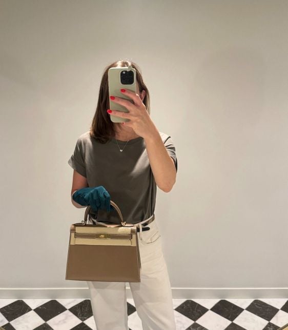 Etoupe Tadelakt Leather Kelly 28cm Sellier