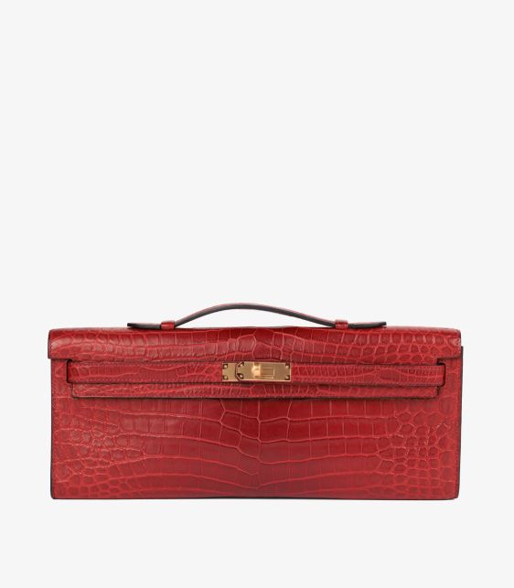 Rouge H Matte Niloticus Alligator Leather Kelly Cut