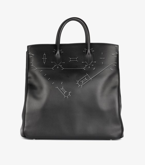 Black Evergrain Leather Hac a Relier Birkin 40cm HAC Retourne