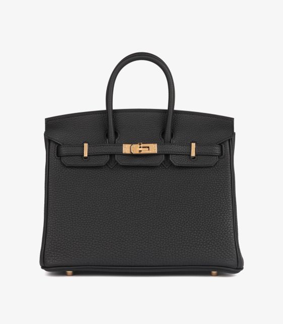Black Togo Leather Birkin 25cm Retourne