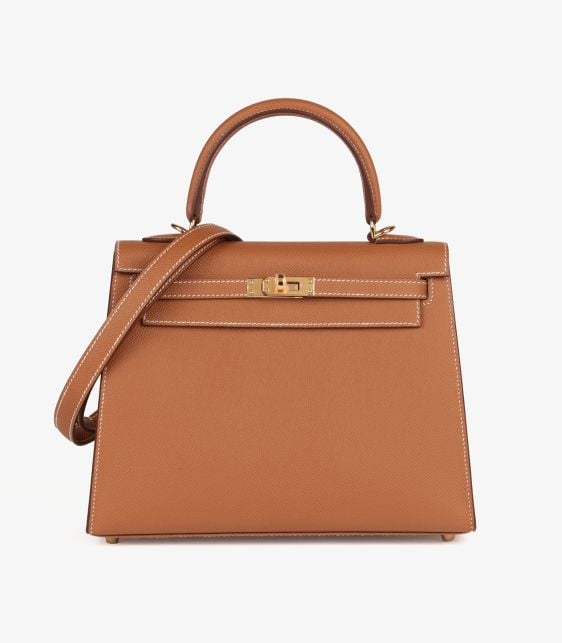 Gold Epsom Leather Kelly 25cm Sellier