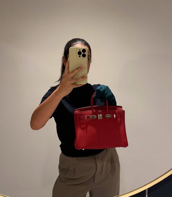 Rouge Vif & Rouge Grenat Togo Leather Verso Birkin 25cm Retourne
