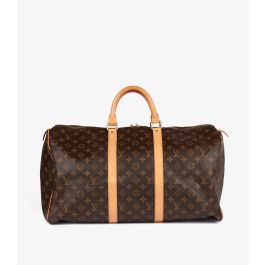 Louis Vuitton Pre-Owned Brown Coated Canvas Keepall 50 HB5971 | Xupes