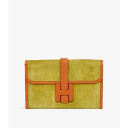 Hermès Vert Anis Doblis & Orange Chevre Mini Jige CB912 | Xupes