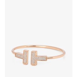 Tiffany & Co. Pre-Owned Rose Gold T Wide Wire Bracelet COMJ714 | Xupes