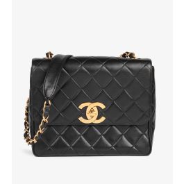 Chanel Black Medium XL Classic Single Flap Bag HB5236 | Xupes