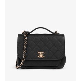 CHANEL ビジネスアフィニティミニ　ブラック 気品漂うキャビアスキン☆【CHANEL】ビジネスアフィニティミニ
