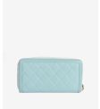 Chanel Light Blue Caviar CC Filigree Zip Wallet AA0262 | Xupes