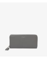 Taupe Grained Calfskin Leather Sac De Jour Zip Around Wallet