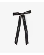 Chanel Black Satin Vintage Ribbon Pin at Xupes