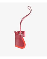 Hermès Rubis, Orange Poppy & Rose Azalee Tadelakt Leather Camail Key Holder Charm at Xupes