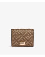 Fendi Olive Nappa Leather Small Wallet at Xupes