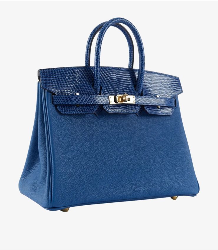 Hermès Pre-Owned Blue France Togo Leather Birkin 25cm LV001