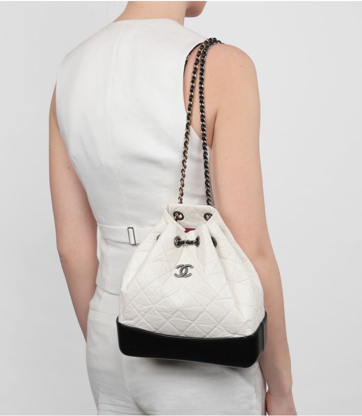 chanel gabrielle leather backpack Drawstring bag In Phyton Exotic Rare Limited Aged calfskin CHANEL Gabrielle Chevron Aged Calfskin