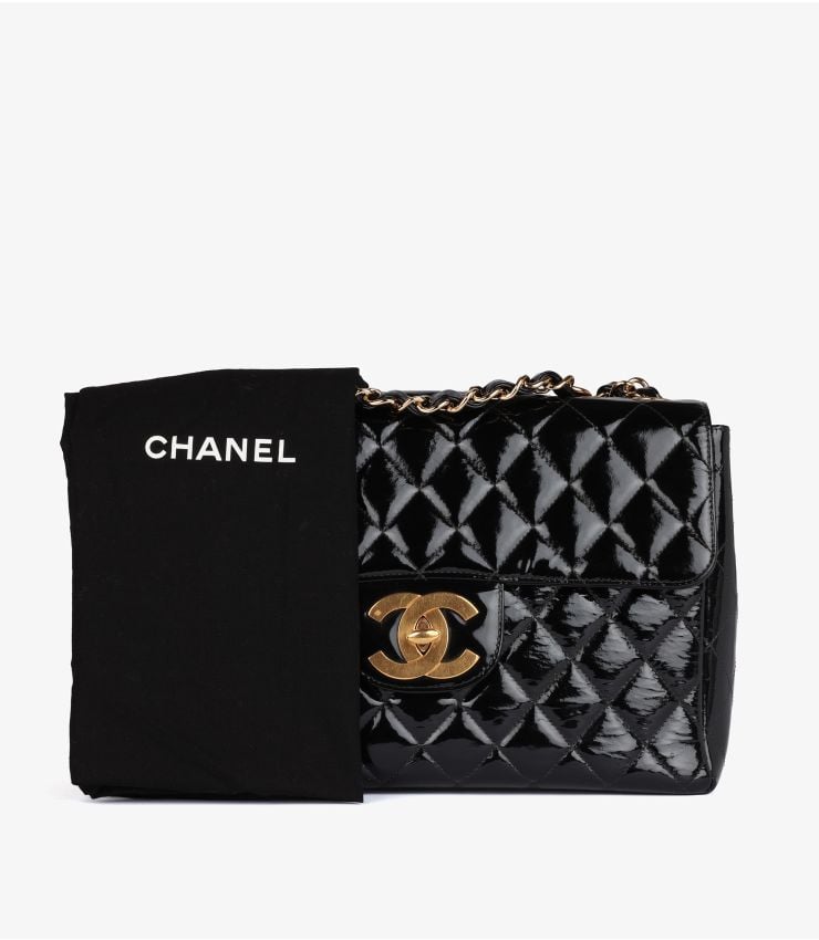 Chanel Pre-Owned Black Jumbo XL Classic Single Flap Bag CB1330 | Xupes