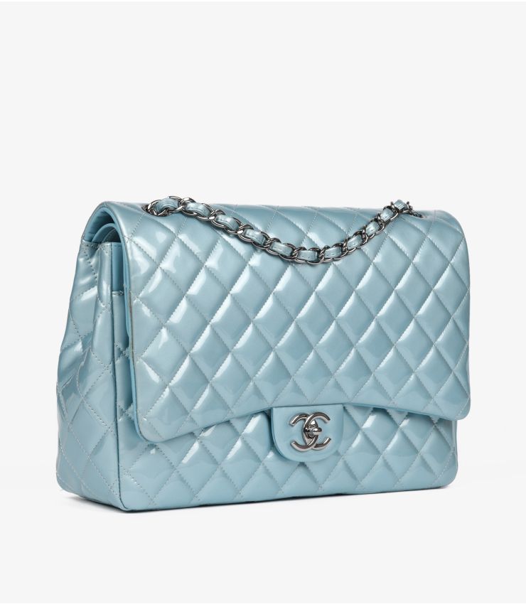 Chanel Pre-Owned Blue Maxi Classic Double Flap Bag CB1465 | Xupes