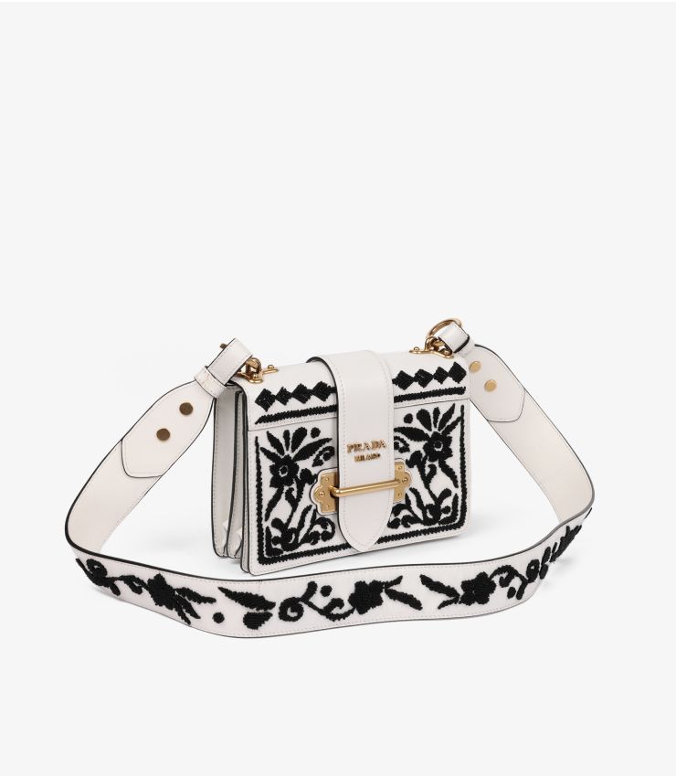 Prada Pre-Owned White, Black Cahier Crossbody CB1466 | Xupes