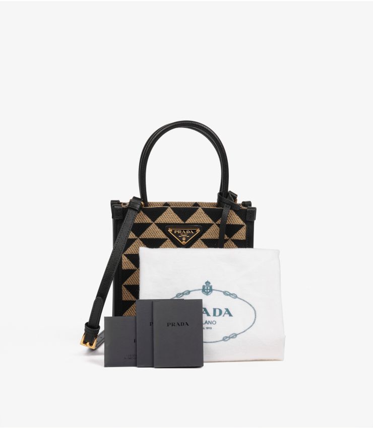 Prada Pre-Owned Beige, Black Mini Symbole Tote CB1521 | Xupes