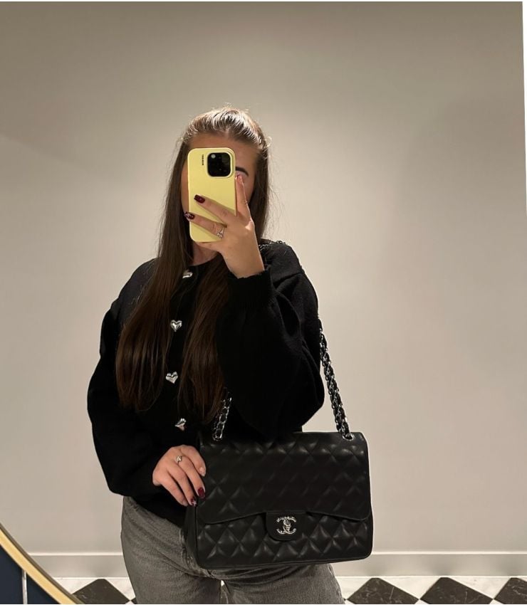 Chanel Pre-Owned Black Jumbo Classic Double Flap Bag CB1576