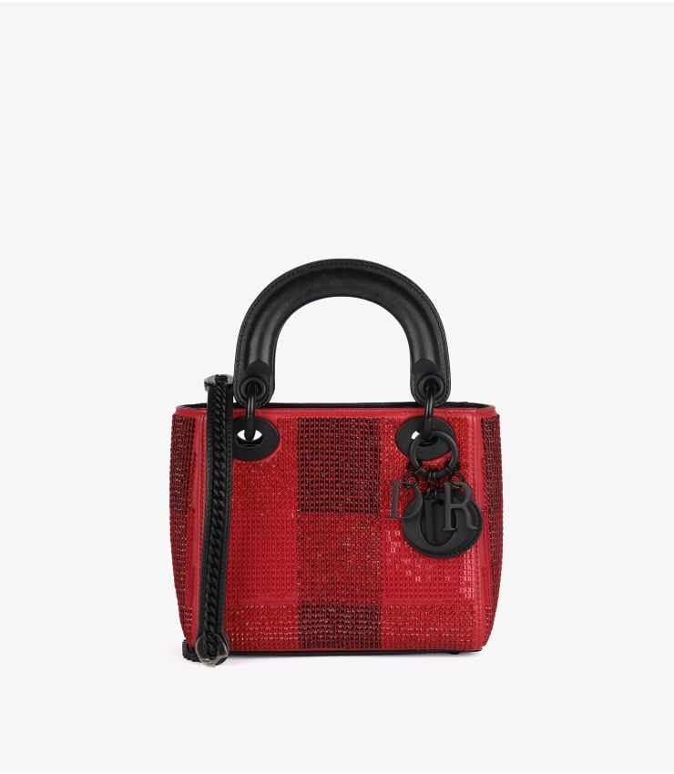 Dior Pre-Owned Red, Black Mini Lady Dior CB1647 | Xupes | Xupes