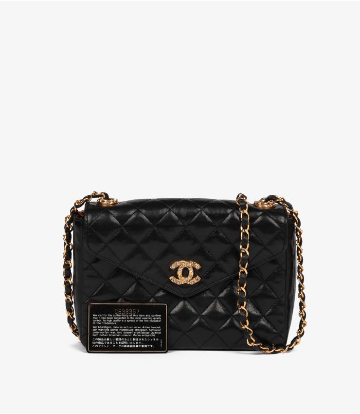 CHANEL Chanel Black Vintage Crystal Mini Flap Bag HB4815 | Xupes
