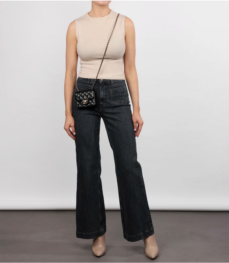 Chanel Pre-Owned Black Square Micro Flap Bag HB5594 | Xupes