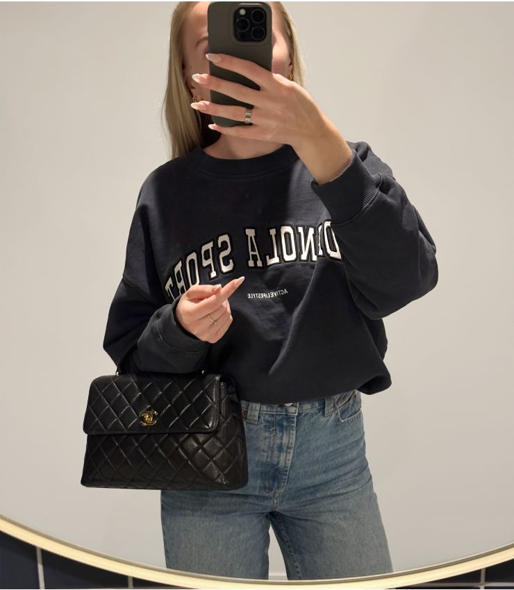 Chanel Pre-Owned Black Medium Classic Kelly HB5863 | Xupes