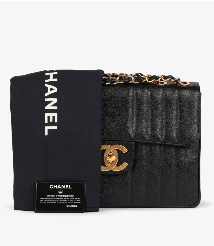 Chanel Pre-Owned Black Jumbo XL Classic Single Flap Bag HB5919