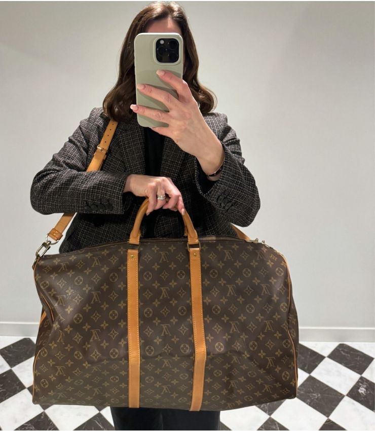 Louis Vuitton Pre-Owned Brown Keepall 60 Bandoulière HB6030 | Xupes